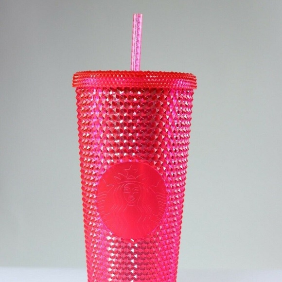 Starbucks Kitchen 2019 Neon Pink Studded Cold Cup Tumbler Poshmark